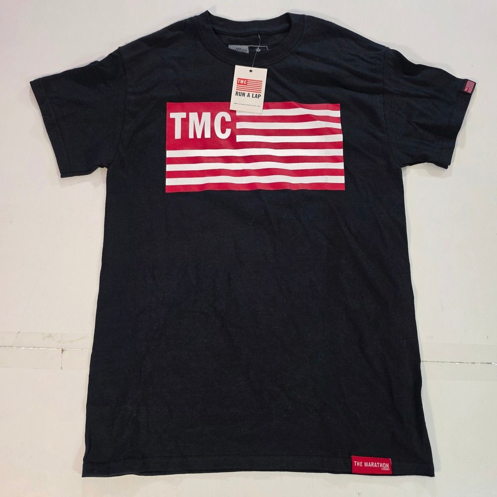 The Marathon Clothing TMC Run A Lap Black Graphic T-Shirt Mens Small NWT